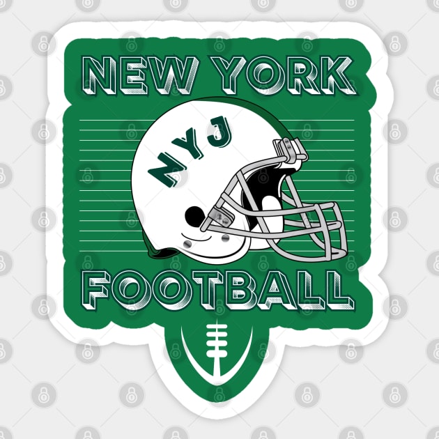 New York Football Jets Vintage Style Sticker by Borcelle Vintage Apparel 